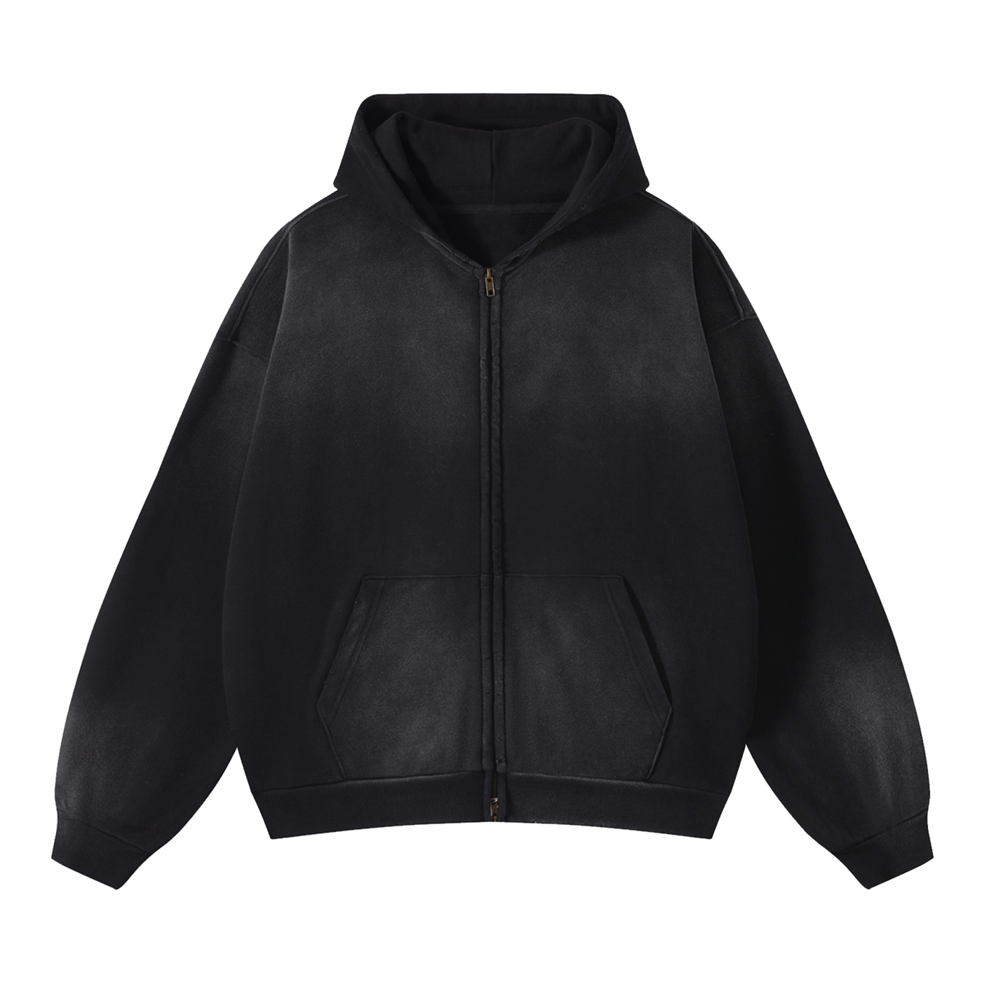 CHARCOAL ZIP-UP HOODIE