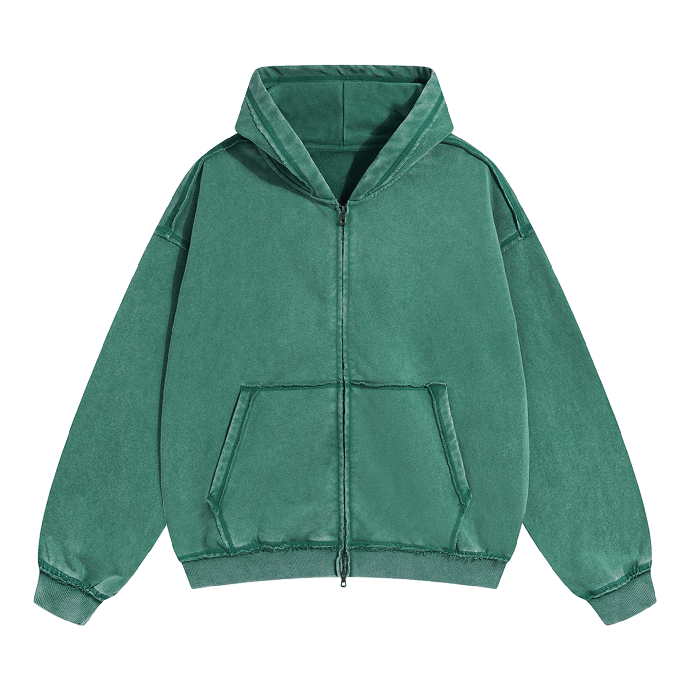 REVERSED ZIP-UP HOODIE