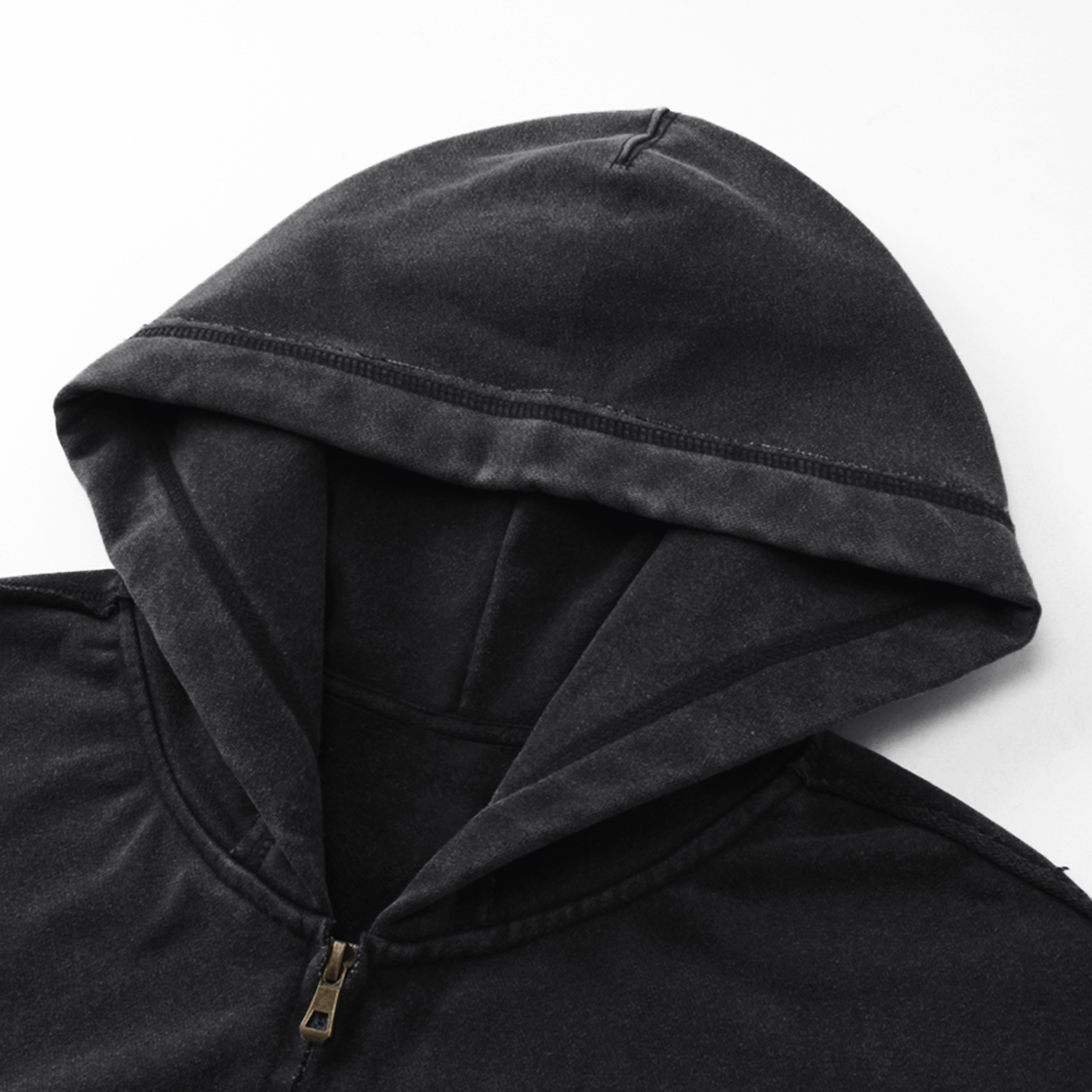 REVERSED ZIP-UP HOODIE