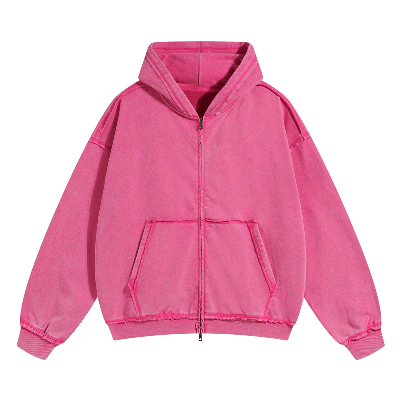 REVERSED ZIP-UP HOODIE