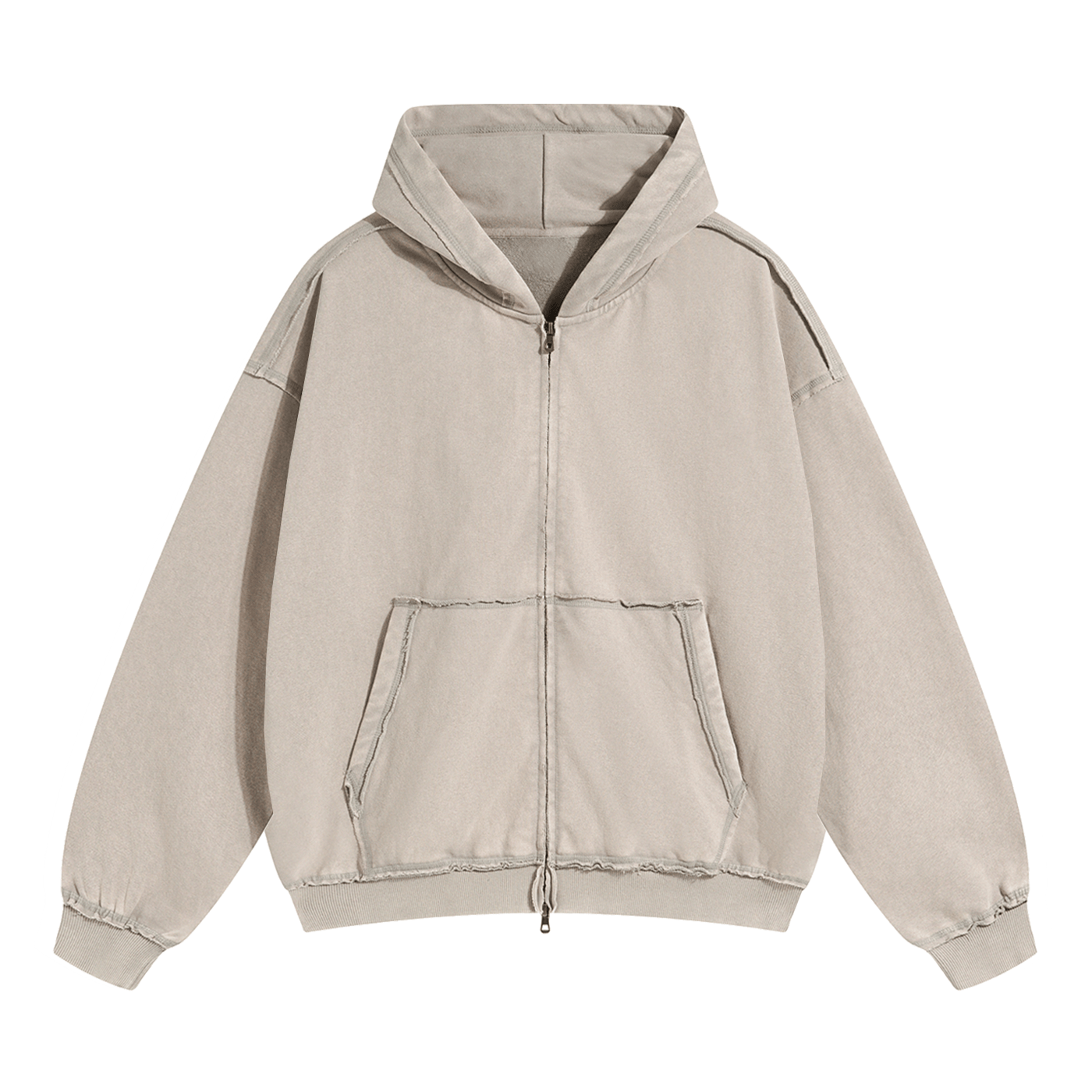 REVERSED ZIP-UP HOODIE