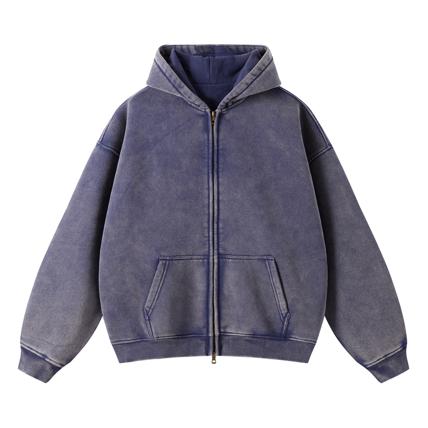 VINTAGE WASHED ZIP-UP HOODIE