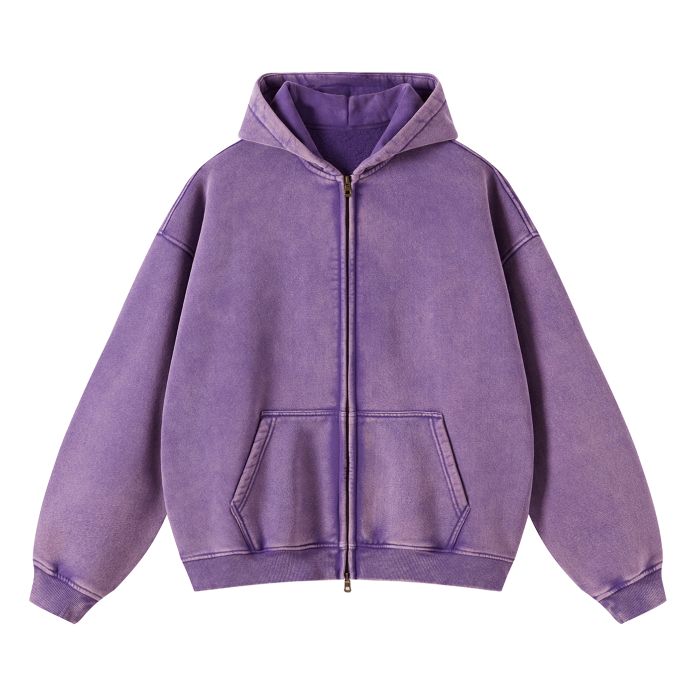 VINTAGE WASHED ZIP-UP HOODIE