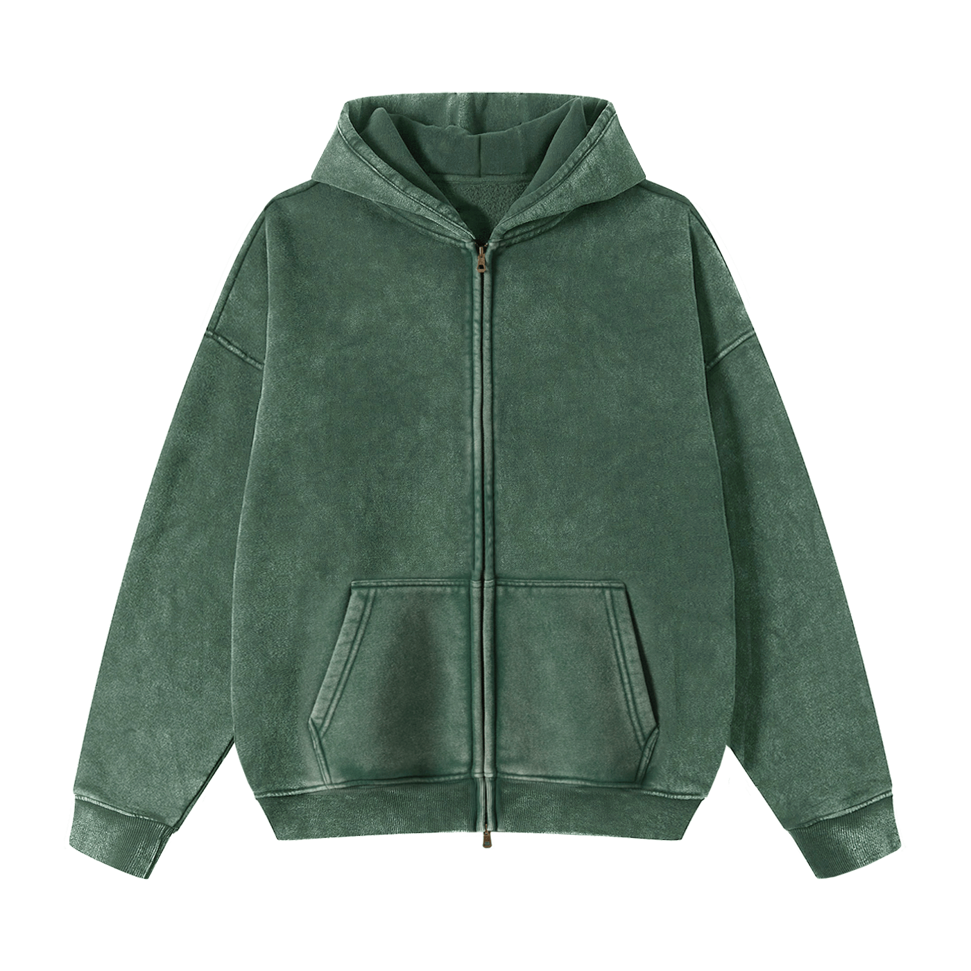 VINTAGE WASHED ZIP-UP HOODIE